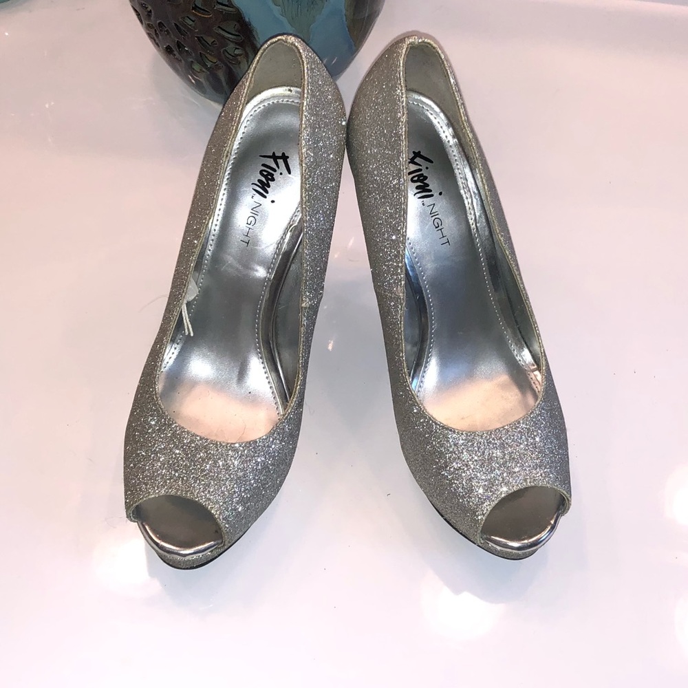 Silver Glitter high heels